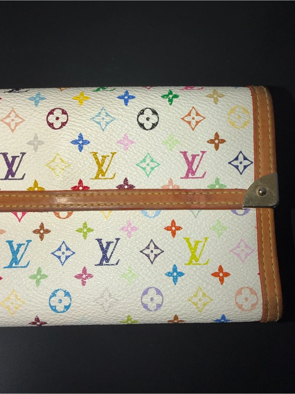 Louis Vuitton Takashi Murakami Multicolor White Wallet